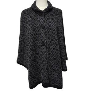 Alpaca Warehouse Cape Sweater Womens One‎ Size Gray Alpaca Oversized Heavyweight